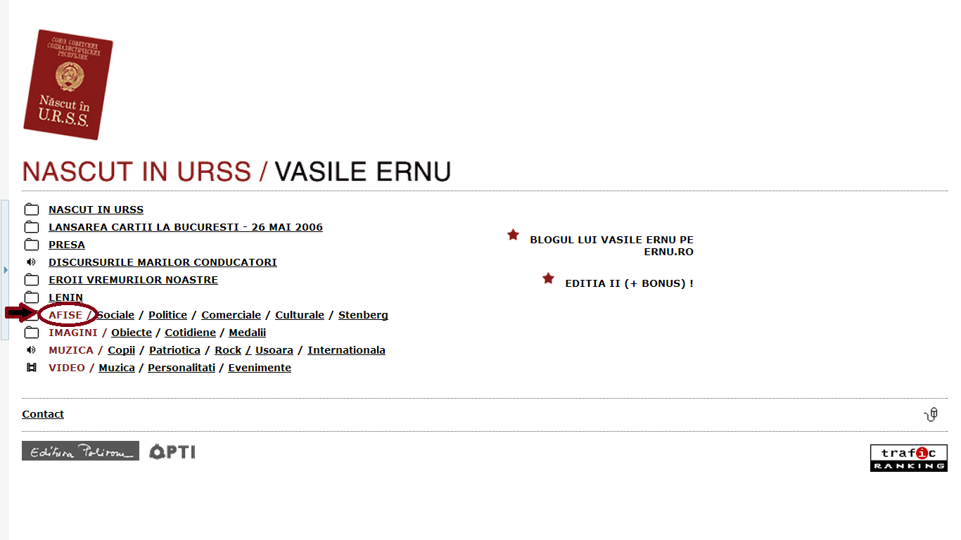 Rumuńska strona książki Urodzony w ZSRR