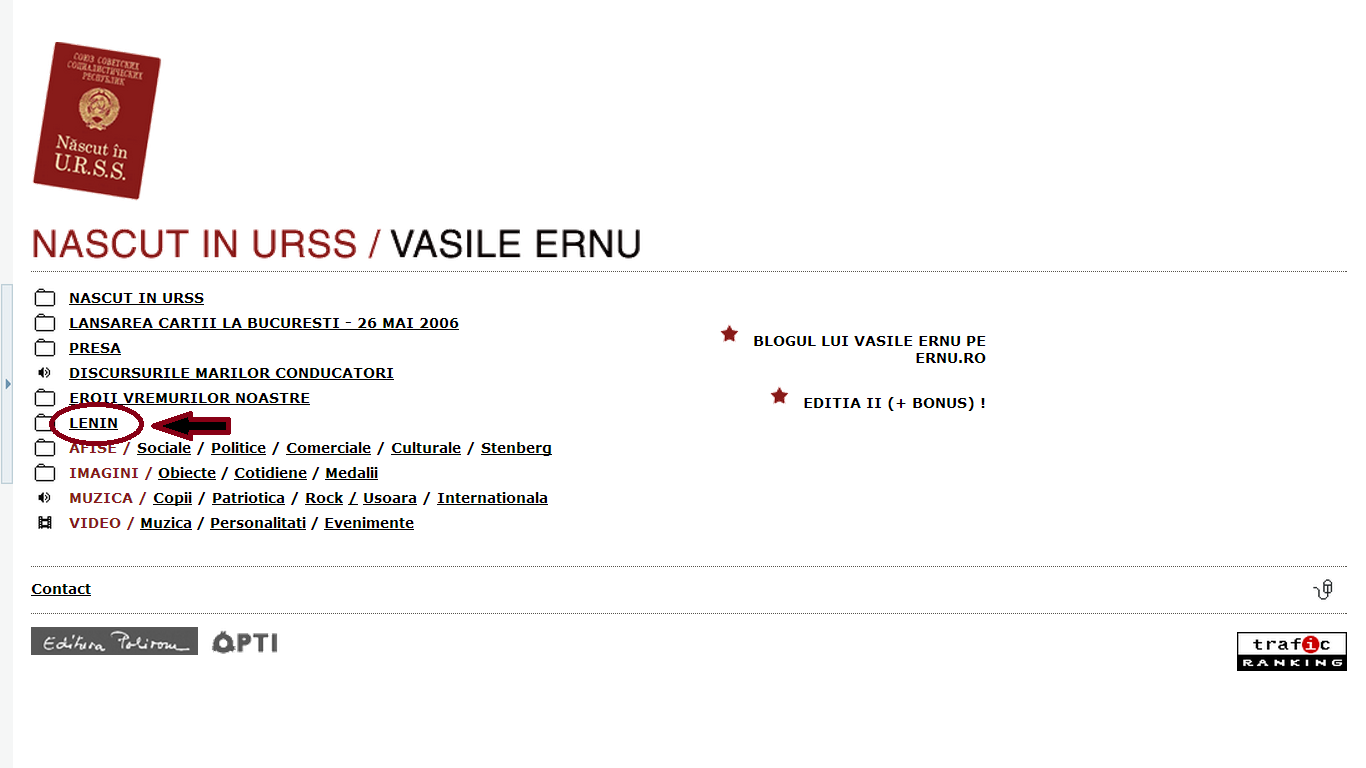 Rumuńska strona książki Urodzony w ZSRR